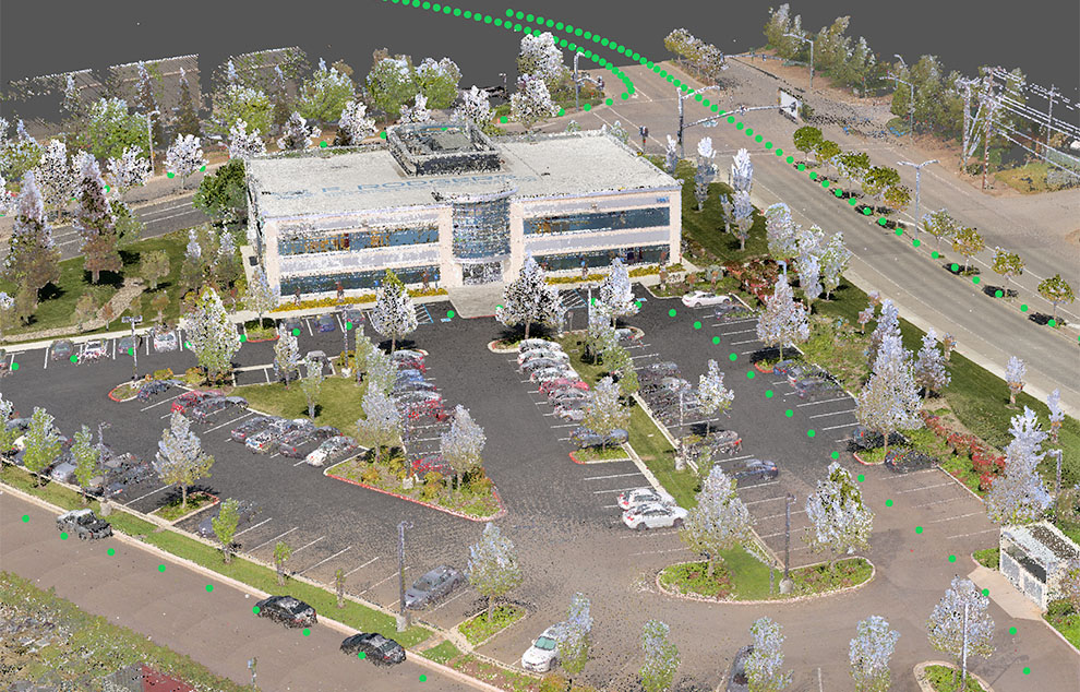 Point cloud building exterior