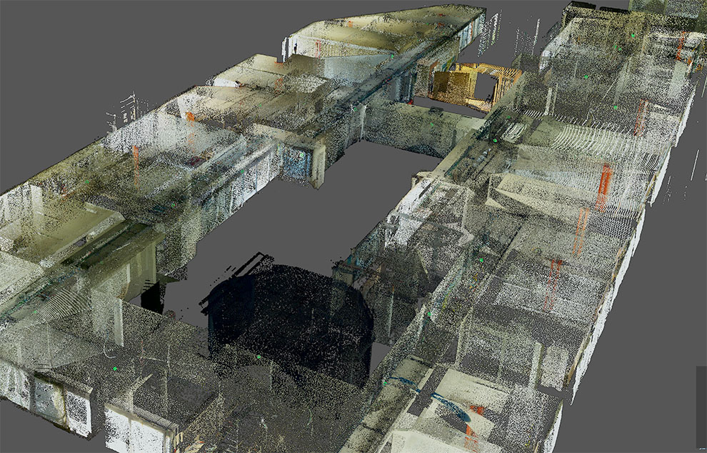 Point cloud building interior